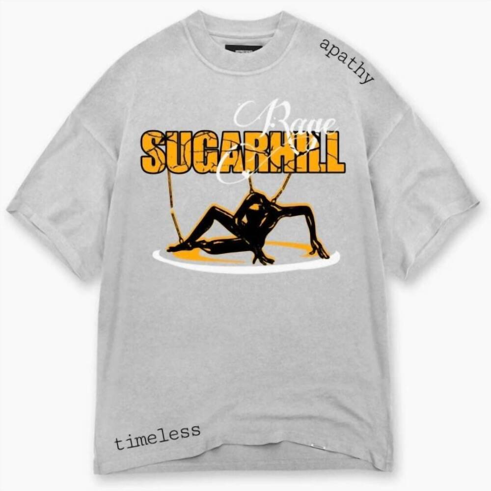 NEW SUGAR HILL men's apathy t shirt in faded grey